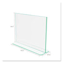 deflecto® wholesale. Superior Image Premium Green Edge Sign Holders, 11 X 8 1-2 Insert, Clear-green. HSD Wholesale: Janitorial Supplies, Breakroom Supplies, Office Supplies.