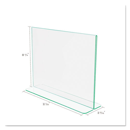 deflecto® wholesale. Superior Image Premium Green Edge Sign Holders, 11 X 8 1-2 Insert, Clear-green. HSD Wholesale: Janitorial Supplies, Breakroom Supplies, Office Supplies.