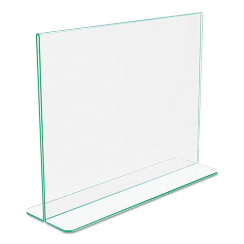 deflecto® wholesale. Superior Image Premium Green Edge Sign Holders, 11 X 8 1-2 Insert, Clear-green. HSD Wholesale: Janitorial Supplies, Breakroom Supplies, Office Supplies.