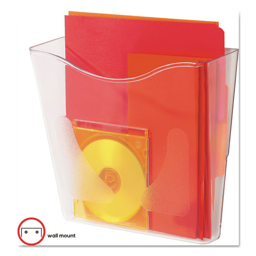 deflecto® wholesale. Euro-style Docupocket Portrait Wall File, 10 1-4 X 10 X 4, Clear. HSD Wholesale: Janitorial Supplies, Breakroom Supplies, Office Supplies.