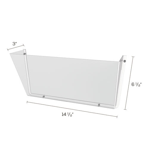 deflecto® wholesale. Unbreakable Docupocket Wall File, Letter, 14 1-2 X 3 X 6 1-2, Clear. HSD Wholesale: Janitorial Supplies, Breakroom Supplies, Office Supplies.