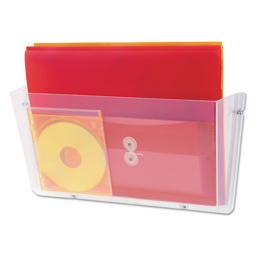 deflecto® wholesale. Unbreakable Docupocket Wall File, Letter, 14 1-2 X 3 X 6 1-2, Clear. HSD Wholesale: Janitorial Supplies, Breakroom Supplies, Office Supplies.