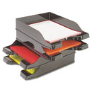 deflecto® wholesale. Docutray Multi-directional Stacking Tray Set, 2 Sections, Letter To Legal Size Files, 10.13" X 13.63" X 2.5", Black, 2-pack. HSD Wholesale: Janitorial Supplies, Breakroom Supplies, Office Supplies.
