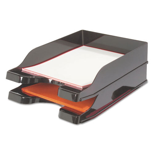 deflecto® wholesale. Docutray Multi-directional Stacking Tray Set, 2 Sections, Letter To Legal Size Files, 10.13" X 13.63" X 2.5", Black, 2-pack. HSD Wholesale: Janitorial Supplies, Breakroom Supplies, Office Supplies.