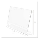 deflecto® wholesale. Classic Image Slanted Sign Holder, Landscaped, 11 X 8 1-2 Insert, Clear. HSD Wholesale: Janitorial Supplies, Breakroom Supplies, Office Supplies.