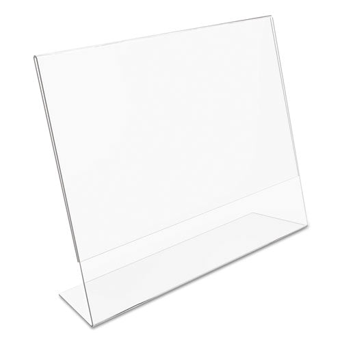 deflecto® wholesale. Classic Image Slanted Sign Holder, Landscaped, 11 X 8 1-2 Insert, Clear. HSD Wholesale: Janitorial Supplies, Breakroom Supplies, Office Supplies.