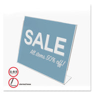 deflecto® wholesale. Classic Image Slanted Sign Holder, Landscaped, 11 X 8 1-2 Insert, Clear. HSD Wholesale: Janitorial Supplies, Breakroom Supplies, Office Supplies.