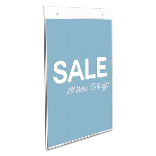 deflecto® wholesale. Classic Image Wall-mount Sign Holder, Portrait, 8 1-2 X 11, Clear. HSD Wholesale: Janitorial Supplies, Breakroom Supplies, Office Supplies.