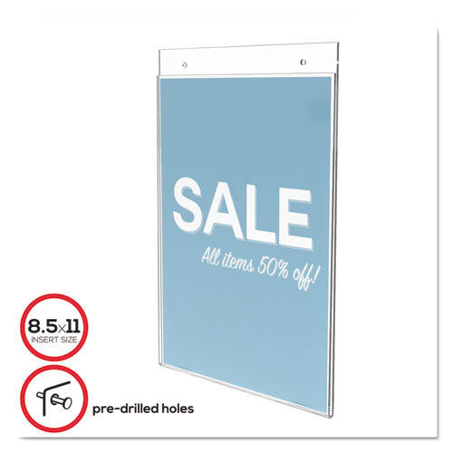 deflecto® wholesale. Classic Image Wall-mount Sign Holder, Portrait, 8 1-2 X 11, Clear. HSD Wholesale: Janitorial Supplies, Breakroom Supplies, Office Supplies.