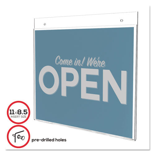 deflecto® wholesale. Classic Image Wall-mount Sign Holder, Landscape, 11 X 8 1-2, Clear. HSD Wholesale: Janitorial Supplies, Breakroom Supplies, Office Supplies.