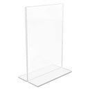 deflecto® wholesale. Classic Image Double-sided Sign Holder, 5 X 7 Insert, Clear. HSD Wholesale: Janitorial Supplies, Breakroom Supplies, Office Supplies.