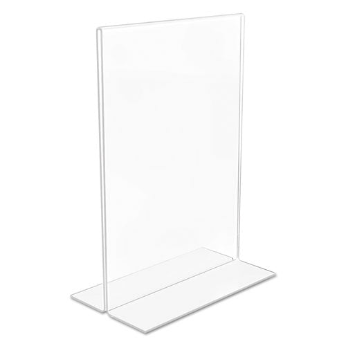 deflecto® wholesale. Classic Image Double-sided Sign Holder, 5 X 7 Insert, Clear. HSD Wholesale: Janitorial Supplies, Breakroom Supplies, Office Supplies.