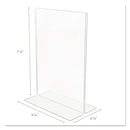 deflecto® wholesale. Classic Image Double-sided Sign Holder, 5 X 7 Insert, Clear. HSD Wholesale: Janitorial Supplies, Breakroom Supplies, Office Supplies.