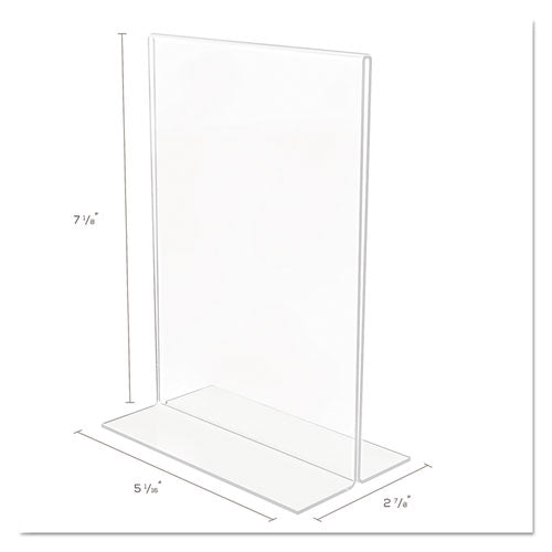 deflecto® wholesale. Classic Image Double-sided Sign Holder, 5 X 7 Insert, Clear. HSD Wholesale: Janitorial Supplies, Breakroom Supplies, Office Supplies.