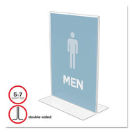 deflecto® wholesale. Classic Image Double-sided Sign Holder, 5 X 7 Insert, Clear. HSD Wholesale: Janitorial Supplies, Breakroom Supplies, Office Supplies.