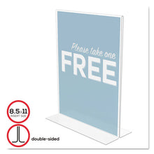 Load image into Gallery viewer, deflecto® wholesale. Classic Image Double-sided Sign Holder, 8 1-2 X 11 Insert, Clear. HSD Wholesale: Janitorial Supplies, Breakroom Supplies, Office Supplies.