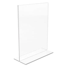 Load image into Gallery viewer, deflecto® wholesale. Classic Image Double-sided Sign Holder, 8 1-2 X 11 Insert, Clear. HSD Wholesale: Janitorial Supplies, Breakroom Supplies, Office Supplies.