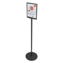 Load image into Gallery viewer, deflecto® wholesale. Double-sided Magnetic Sign Display, 8 1-2 X 11 Insert, 56&quot; Tall, Clear-black. HSD Wholesale: Janitorial Supplies, Breakroom Supplies, Office Supplies.