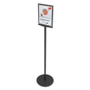 deflecto® wholesale. Double-sided Magnetic Sign Display, 8 1-2 X 11 Insert, 56" Tall, Clear-black. HSD Wholesale: Janitorial Supplies, Breakroom Supplies, Office Supplies.
