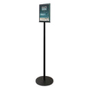 deflecto® wholesale. Double-sided Magnetic Sign Display, 8 1-2 X 11 Insert, 56" Tall, Clear-black. HSD Wholesale: Janitorial Supplies, Breakroom Supplies, Office Supplies.