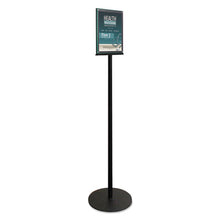 Load image into Gallery viewer, deflecto® wholesale. Double-sided Magnetic Sign Display, 8 1-2 X 11 Insert, 56&quot; Tall, Clear-black. HSD Wholesale: Janitorial Supplies, Breakroom Supplies, Office Supplies.