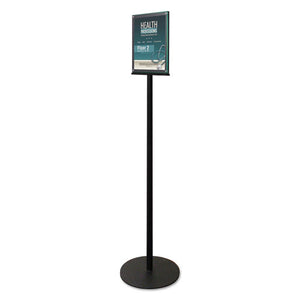 deflecto® wholesale. Double-sided Magnetic Sign Display, 8 1-2 X 11 Insert, 56" Tall, Clear-black. HSD Wholesale: Janitorial Supplies, Breakroom Supplies, Office Supplies.