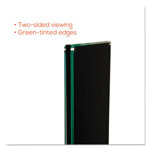 deflecto® wholesale. Double-sided Magnetic Sign Display, 8 1-2 X 11 Insert, 56" Tall, Clear-black. HSD Wholesale: Janitorial Supplies, Breakroom Supplies, Office Supplies.