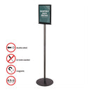 deflecto® wholesale. Double-sided Magnetic Sign Display, 8 1-2 X 11 Insert, 56" Tall, Clear-black. HSD Wholesale: Janitorial Supplies, Breakroom Supplies, Office Supplies.