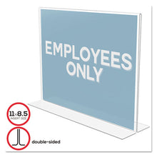 Load image into Gallery viewer, deflecto® wholesale. Classic Image Double-sided Sign Holder, 11 X 8 1-2 Insert, Clear. HSD Wholesale: Janitorial Supplies, Breakroom Supplies, Office Supplies.