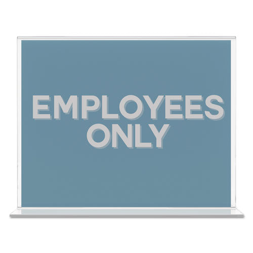 deflecto® wholesale. Classic Image Double-sided Sign Holder, 11 X 8 1-2 Insert, Clear. HSD Wholesale: Janitorial Supplies, Breakroom Supplies, Office Supplies.