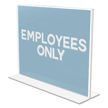 Load image into Gallery viewer, deflecto® wholesale. Classic Image Double-sided Sign Holder, 11 X 8 1-2 Insert, Clear. HSD Wholesale: Janitorial Supplies, Breakroom Supplies, Office Supplies.