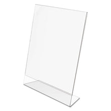 Load image into Gallery viewer, deflecto® wholesale. Classic Image Slanted Sign Holder, Portrait, 8 1-2 X 11 Insert, Clear. HSD Wholesale: Janitorial Supplies, Breakroom Supplies, Office Supplies.