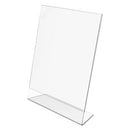 deflecto® wholesale. Classic Image Slanted Sign Holder, Portrait, 8 1-2 X 11 Insert, Clear. HSD Wholesale: Janitorial Supplies, Breakroom Supplies, Office Supplies.