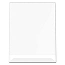 deflecto® wholesale. Classic Image Slanted Sign Holder, Portrait, 8 1-2 X 11 Insert, Clear. HSD Wholesale: Janitorial Supplies, Breakroom Supplies, Office Supplies.