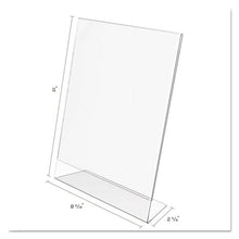 Load image into Gallery viewer, deflecto® wholesale. Classic Image Slanted Sign Holder, Portrait, 8 1-2 X 11 Insert, Clear. HSD Wholesale: Janitorial Supplies, Breakroom Supplies, Office Supplies.