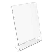 Load image into Gallery viewer, deflecto® wholesale. Classic Image Slanted Sign Holder, Portrait, 8 1-2 X 11 Insert, Clear. HSD Wholesale: Janitorial Supplies, Breakroom Supplies, Office Supplies.