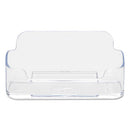deflecto® wholesale. Horizontal Business Card Holder, 50 Card Cap, 3 7-8 X 1 13-16 X 1 3-8, Clear. HSD Wholesale: Janitorial Supplies, Breakroom Supplies, Office Supplies.