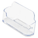 deflecto® wholesale. Horizontal Business Card Holder, 50 Card Cap, 3 7-8 X 1 13-16 X 1 3-8, Clear. HSD Wholesale: Janitorial Supplies, Breakroom Supplies, Office Supplies.