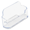 deflecto® wholesale. Horizontal Business Card Holder, 50 Card Cap, 3 7-8 X 1 13-16 X 1 3-8, Clear. HSD Wholesale: Janitorial Supplies, Breakroom Supplies, Office Supplies.