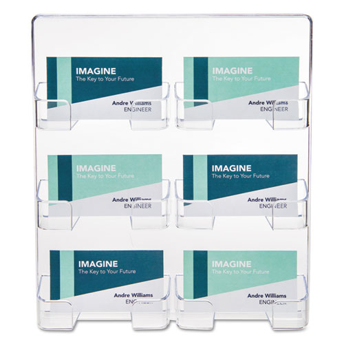 deflecto® wholesale. 6-pocket Business Card Holder, 480 Card Cap, 8 1-2 X 9 3-4 X 1 5-8, Clear. HSD Wholesale: Janitorial Supplies, Breakroom Supplies, Office Supplies.