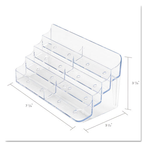 deflecto® wholesale. 8-pocket Business Card Holder, 400 Card Cap, 7 7-8 X 3 3-8 X 3 1-2, Clear. HSD Wholesale: Janitorial Supplies, Breakroom Supplies, Office Supplies.