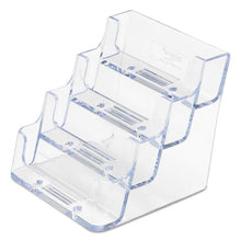 Load image into Gallery viewer, deflecto® wholesale. 4-pocket Business Card Holder, 200 Card Cap, 3 15-16 X 3 3-4 X 3 1-2, Clear. HSD Wholesale: Janitorial Supplies, Breakroom Supplies, Office Supplies.