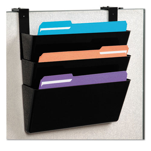 deflecto® wholesale. Docupocket Stackable Three-pocket Partition Wall File, Letter, 13 X 4 X 7, Black. HSD Wholesale: Janitorial Supplies, Breakroom Supplies, Office Supplies.