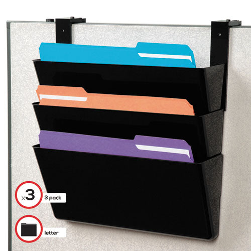 deflecto® wholesale. Docupocket Stackable Three-pocket Partition Wall File, Letter, 13 X 4 X 7, Black. HSD Wholesale: Janitorial Supplies, Breakroom Supplies, Office Supplies.