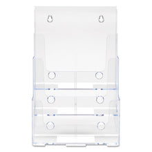 Load image into Gallery viewer, deflecto® wholesale. 3-compartment Docuholder, Magazine Size, 9.5w X 6.25d X 12.63, Clear. HSD Wholesale: Janitorial Supplies, Breakroom Supplies, Office Supplies.