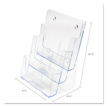 Load image into Gallery viewer, deflecto® wholesale. 3-compartment Docuholder, Magazine Size, 9.5w X 6.25d X 12.63, Clear. HSD Wholesale: Janitorial Supplies, Breakroom Supplies, Office Supplies.