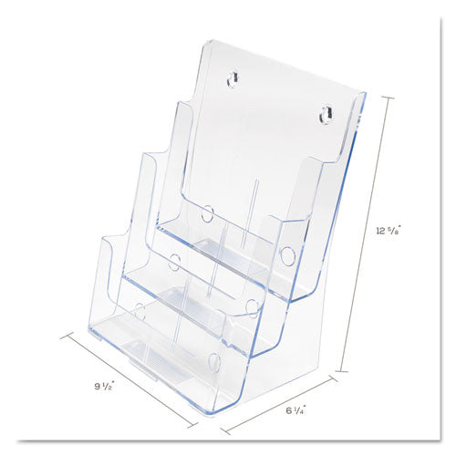 deflecto® wholesale. 3-compartment Docuholder, Magazine Size, 9.5w X 6.25d X 12.63, Clear. HSD Wholesale: Janitorial Supplies, Breakroom Supplies, Office Supplies.