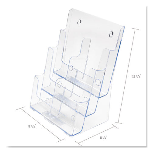 deflecto® wholesale. 6-compartment Docuholder, Leaflet Size, 9.63w X 6.25d X 12.63h, Clear. HSD Wholesale: Janitorial Supplies, Breakroom Supplies, Office Supplies.