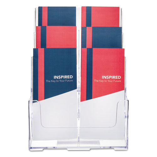 deflecto® wholesale. 6-compartment Docuholder, Leaflet Size, 9.63w X 6.25d X 12.63h, Clear. HSD Wholesale: Janitorial Supplies, Breakroom Supplies, Office Supplies.