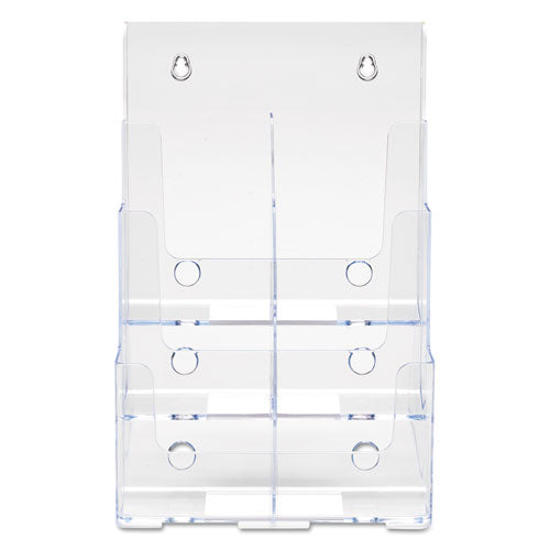 deflecto® wholesale. 6-compartment Docuholder, Leaflet Size, 9.63w X 6.25d X 12.63h, Clear. HSD Wholesale: Janitorial Supplies, Breakroom Supplies, Office Supplies.